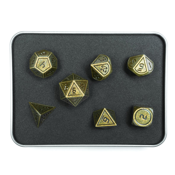 7 RPG Metallwürfel mit digitalen Zahlen inkl. Box (Design 9)