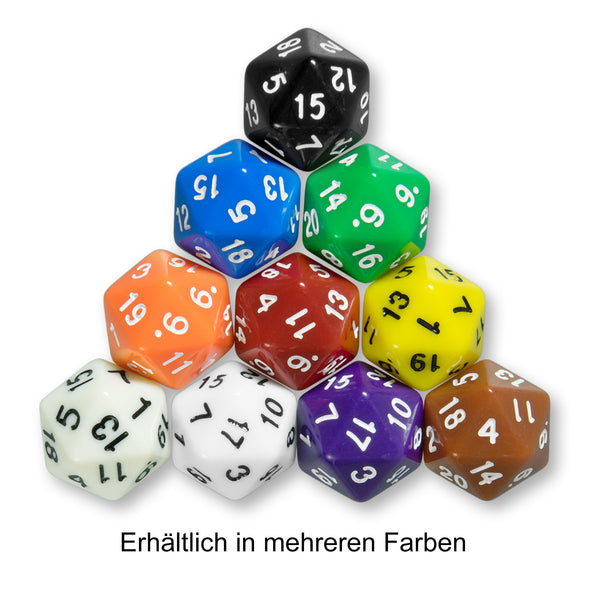 10x W20 RPG Würfel in grün