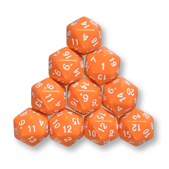 10x W20 RPG Würfel in orange