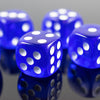 6x W6 Spielwürfel in blau - DiceBuddy