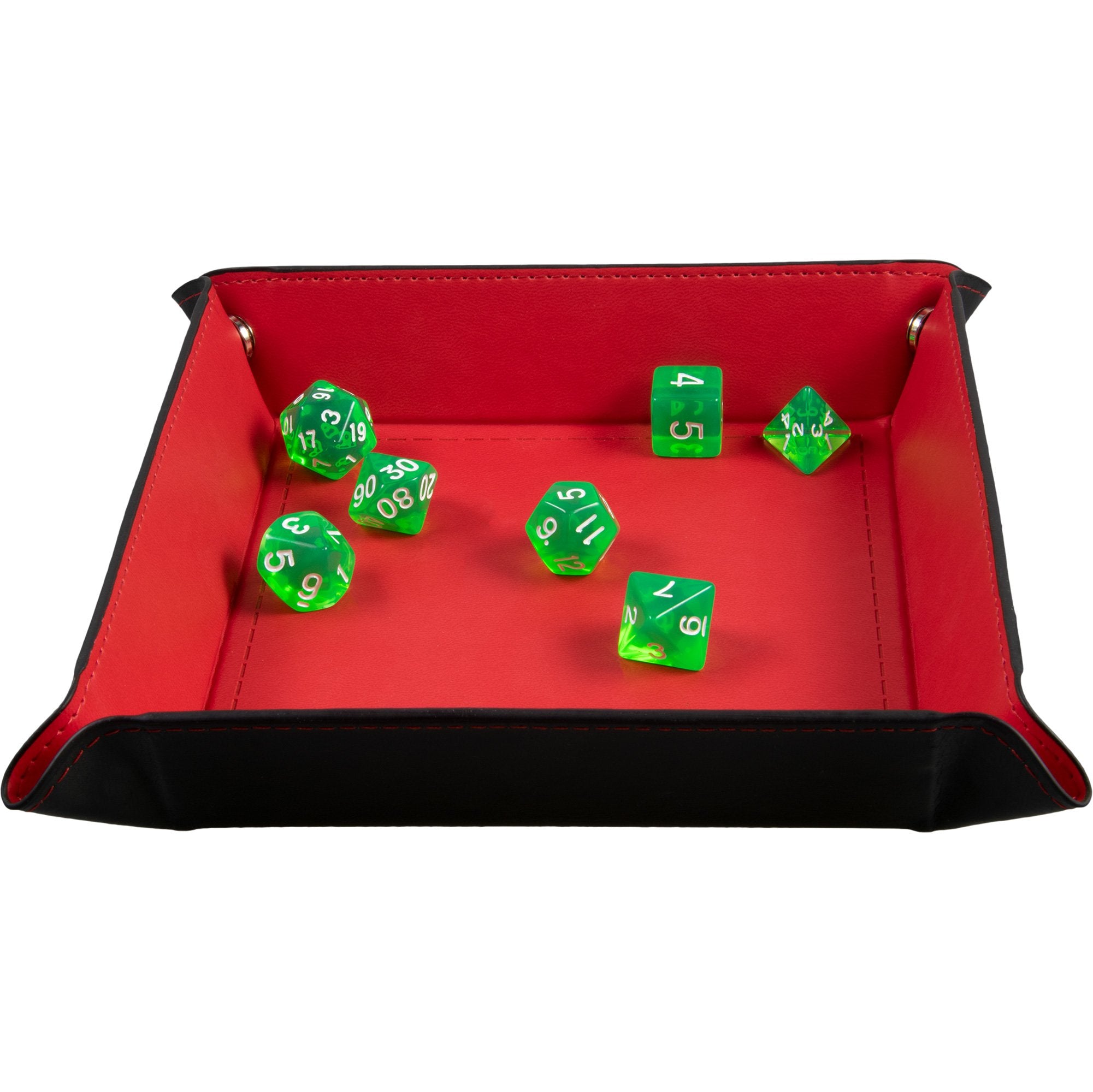 Würfelhalter Aus PU-Leder – Klappbares Tablett Für Spieleabende (17,5x17,5 Cm)